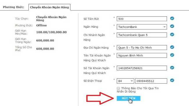 Quy trình rút tiền tại WW88 nhanh chóng chỉ khoảng 2 phút 